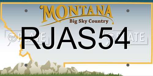 RJAS54 Montana License Plate