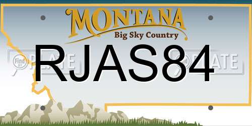 RJAS84 Montana License Plate