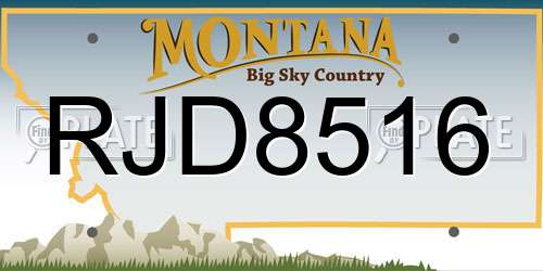 RJD8516 Montana License Plate
