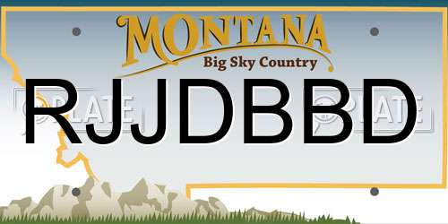 RJJDBBD Montana License Plate