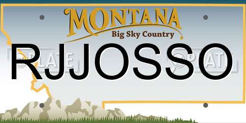 RJJOSSO Montana License Plate