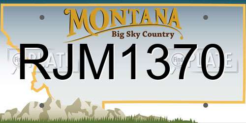 RJM1370 Montana License Plate