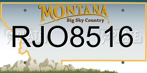 RJO8516 Montana License Plate
