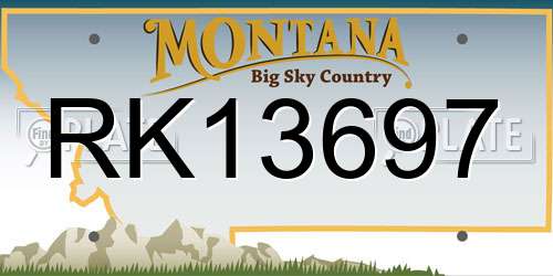 RK13697 Montana License Plate