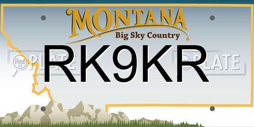 RK9KR Montana License Plate
