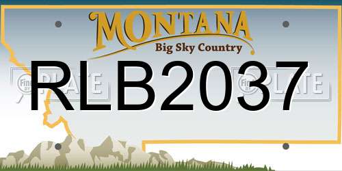 RLB2037 Montana License Plate