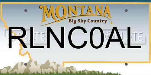 RLNC0AL Montana License Plate