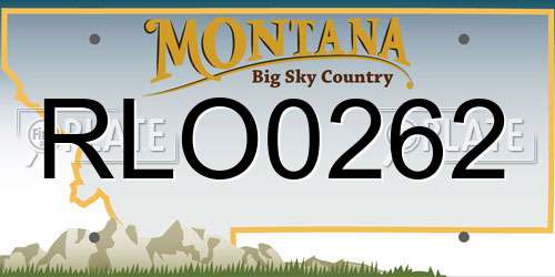 RLO0262 Montana License Plate