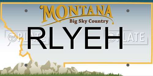 RLYEH Montana License Plate