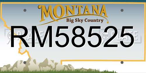 RM58525 Montana License Plate