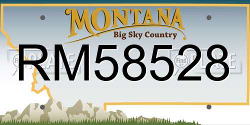 RM58528 Montana License Plate