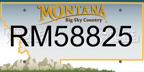 RM58825 Montana License Plate