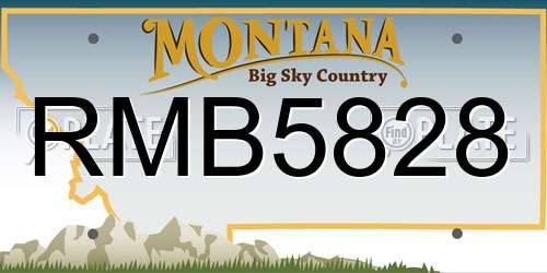 RMB5828 Montana License Plate