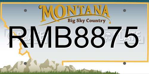 RMB8875 Montana License Plate