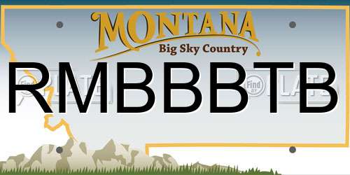 RMBBBTB Montana License Plate