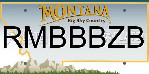 RMBBBZB Montana License Plate