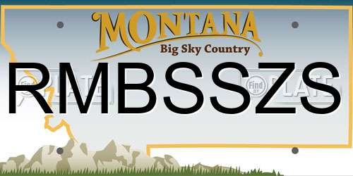 RMBSSZS Montana License Plate