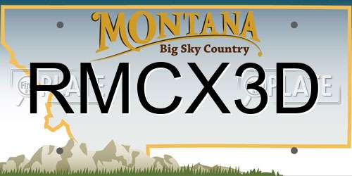 RMCX3D Montana License Plate
