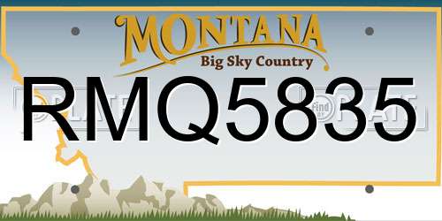 RMQ5835 Montana License Plate