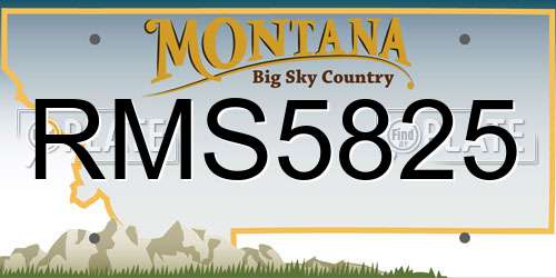 RMS5825 Montana License Plate