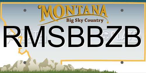RMSBBZB Montana License Plate