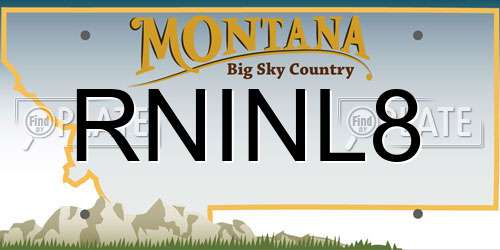 RNINL8 Montana License Plate
