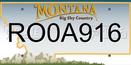 RO0A916 Montana License Plate