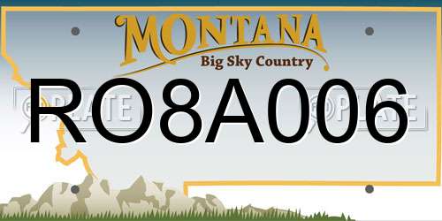 RO8A006 Montana License Plate