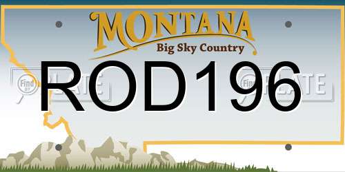 ROD196 Montana License Plate