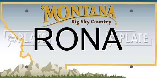 RONA Montana License Plate