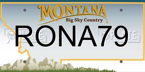 RONA79 Montana License Plate