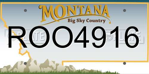 ROO4916 Montana License Plate