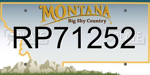 RP71252 Montana License Plate
