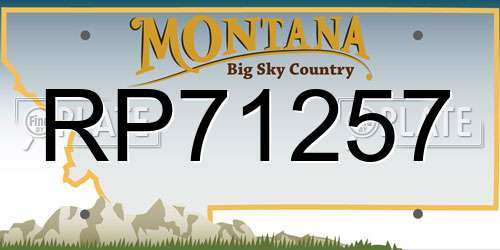 RP71257 Montana License Plate