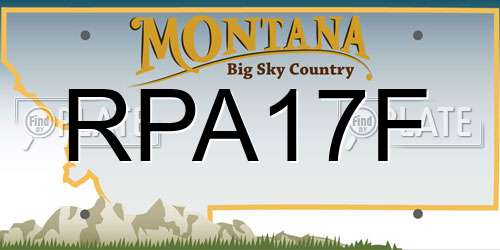 RPA17F Montana License Plate