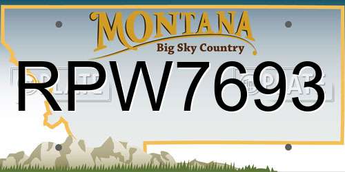 RPW7693 Montana License Plate