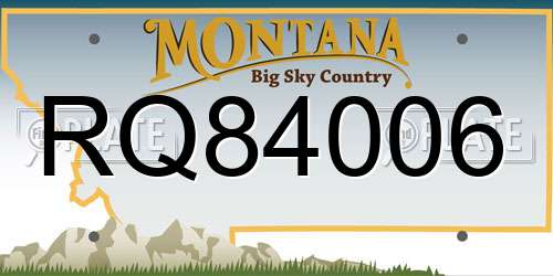RQ84006 Montana License Plate