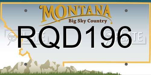 RQD196 Montana License Plate