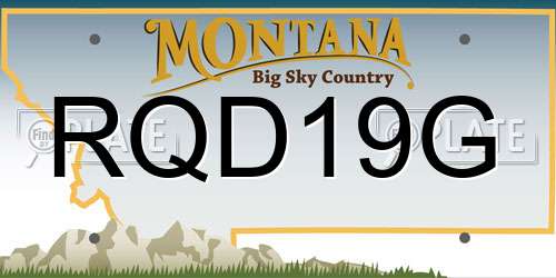 RQD19G Montana License Plate