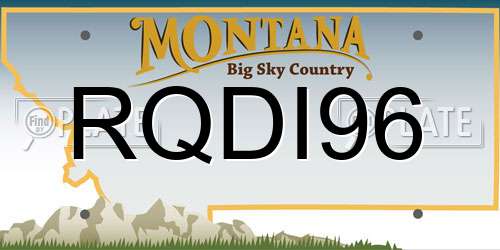 RQDI96 Montana License Plate