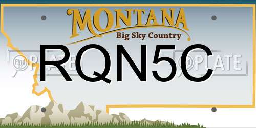 RQN5C Montana License Plate