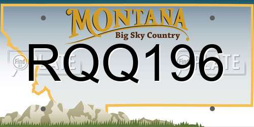 RQQ196 Montana License Plate