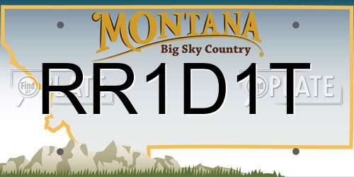 RR1D1T Montana License Plate