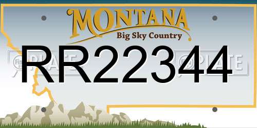 RR22344 Montana License Plate