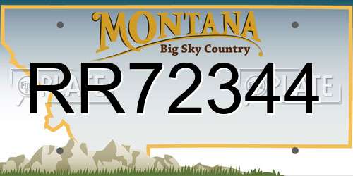 RR72344 Montana License Plate
