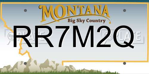 RR7M2Q Montana License Plate
