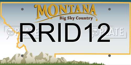 RRID12 Montana License Plate