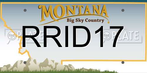 RRID17 Montana License Plate