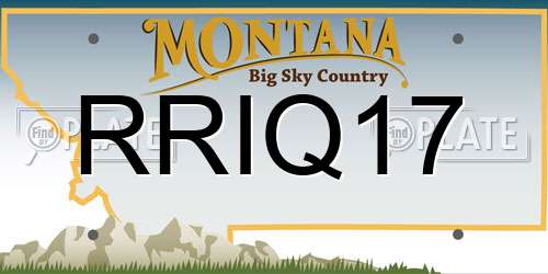 RRIQ17 Montana License Plate