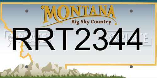 RRT2344 Montana License Plate